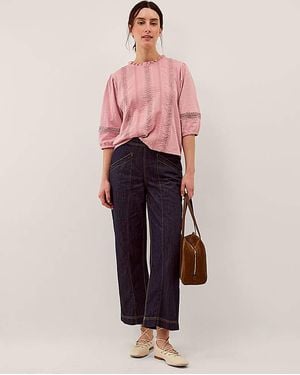 Monsoon Lorna Sleeve Lace Top - Pink