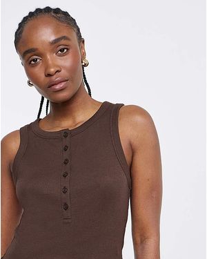 Simply Be Henley Vest - Brown