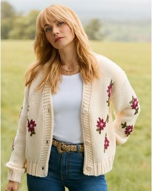 Joe Browns Floral Embroidered Cardigan - Metallic