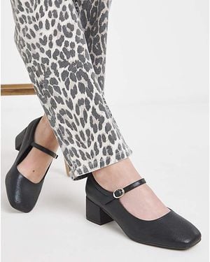 Heavenly Soles Block Heel Mary Jane Wide - Black