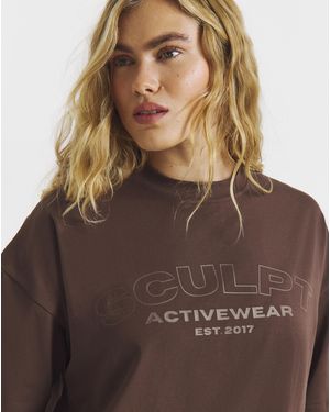 Sculpt Activewear Oversized T-Shirt - Brown
