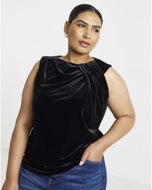 Simply Be Velvet Vest - Black