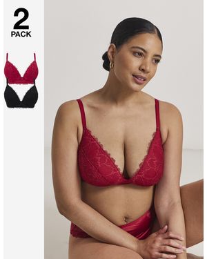 Pretty Secrets 2 Pack Willow Bralette - Red