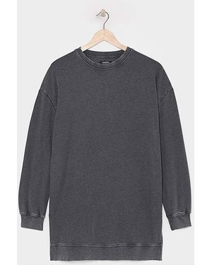 Simply Be Acid Wash Side Split Sweatshirt Tunic - Grey