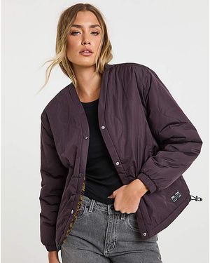 Vans Suffolk Cheetah Check Pile Coat - Purple