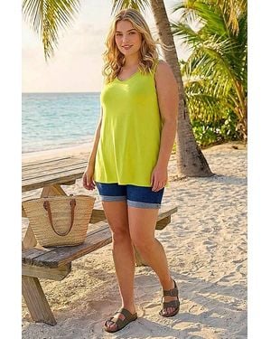 Roman Curve Swing V-Neck Vest Top - Multicolour