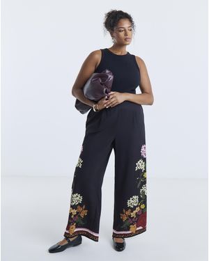 Simply Be Wide Leg Trouser - Blue