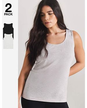 Pretty Secrets 2 Pack Thermal Vest Tops - White