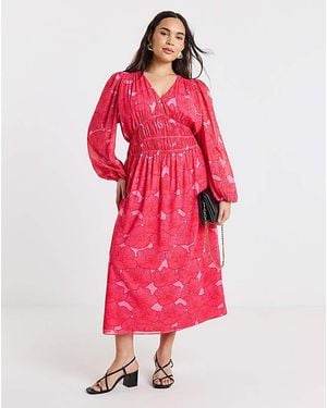 Simply Be Shirred Waist Detail Midi Dress