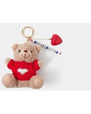 Accessorize Bear Bag Charm - White
