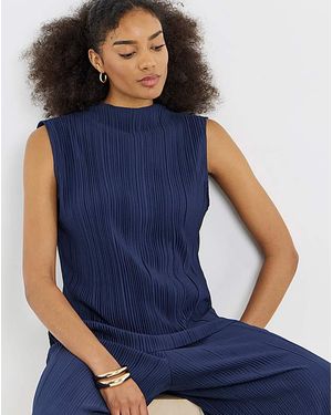 Vila Funnel Neck Top - Blue