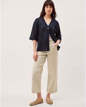 Monsoon Beth Short Sleeve Cardigan - Blue