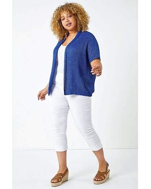 Roman Curve Cropped Stretch Trouser - Blue