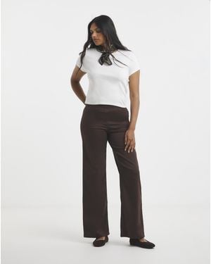 Simply Be Wide Weekender Jeggings - White