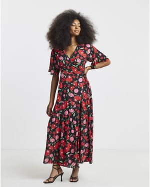 Simply Be Wrap Midaxi Dress - Red