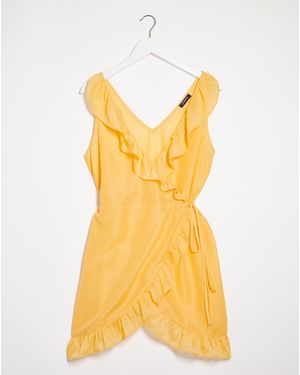 Simply Be Value Wrap Over Beach Dress - Orange