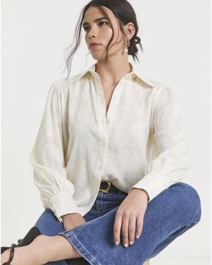 Flounce London Llace Frill Blouse - White