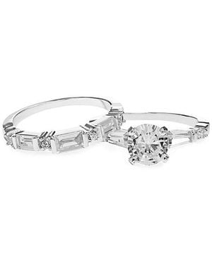 Jon Richard Engagement Ring Set - White