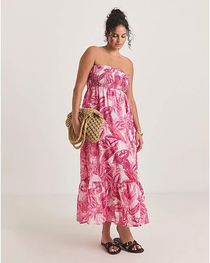 Figleaves Fiji Tiered Beach Dress - Pink
