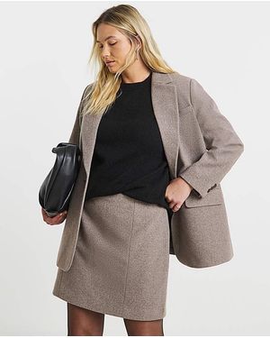 Simply Be Wool Look Mini Skirt - Multicolour