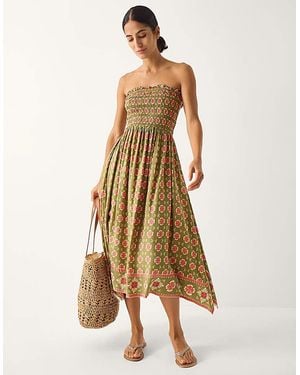 Monsoon Maddie Floral Print Midi Dress - Natural