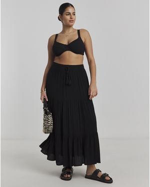 MAGISCULPT Beach To Beach Tiered Beach Skirt - Black