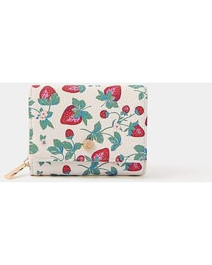 Accessorize Strawberry Tri-Fold Purse - White