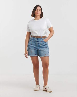 Simply Be Sbe Fruit Roll Hem Short - Blue