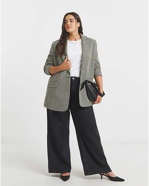 Simply Be Houndstooth Blazer - White