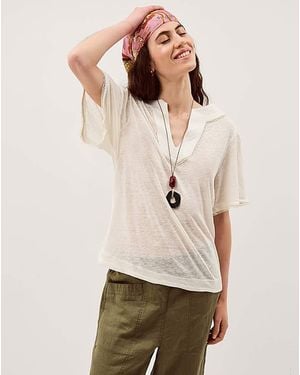 Monsoon Logan Linen T-Shirt - Natural