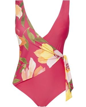 JD Williams Hawaii Wrap Front Swimsuit - Pink