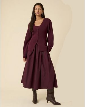 Nobody's Child Barrel Sleve Cardigan - Purple