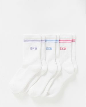 Gym King Tipping Crew Socks - White