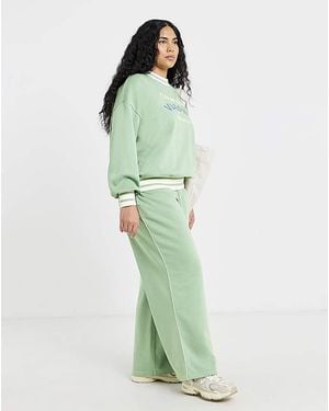 Simply Be Sport Trim Wide Leg Joggers - Green