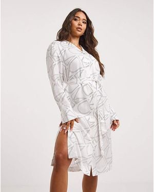 Calvin Klein Monogram Shirt Dress - White