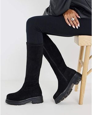 Simply Be Chunky Stretch Boot Wide S - Blue