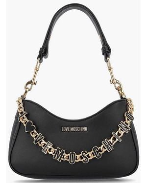Love Moschino Chain Logo Shoulder Bag - Black