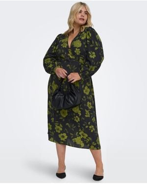 ONLY Floral Print Midaxi Dress - Green