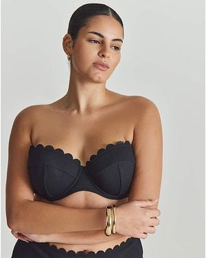 MAGISCULPT Scallop Edge Bandeau Bikini Top - Black