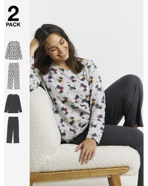 Pretty Secrets 2 Pack Value Pj Sets - Grey