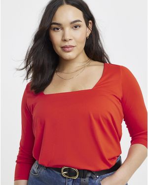 Simply Be Ls Square Neck Top - Red