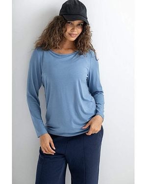 Pour Moi Off Duty Long Sleeve Yoga Top - Blue