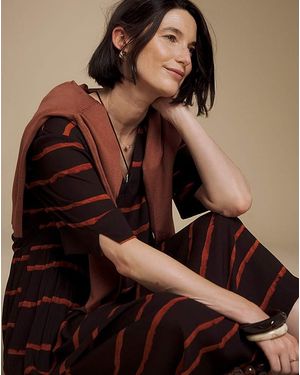 Julipa Crinkle Midi Dress - Brown