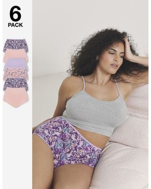 Pretty Secrets 6 Pack Full Brief Knickers - Multicolour