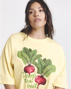 Simply Be Beetroot Graphic T-Shirt - Green