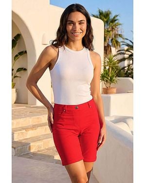 Roman Roman Turn Up Stretch Shorts - Red