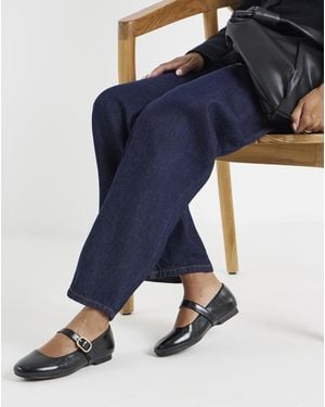 Simply Be Mary Jane Buckle Shoe Wide - Blue