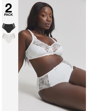 Pretty Secrets 2 Pack Ella Lace Briefs - White