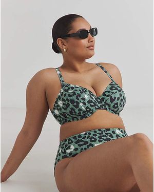 Elomi Jungle Bay Plunge Bikini Top - Green