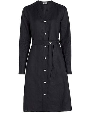 Calvin Klein Linen Midi Dress - Black